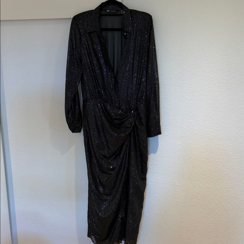 Zara Midnight Sparkle Long Sleeve Dress
